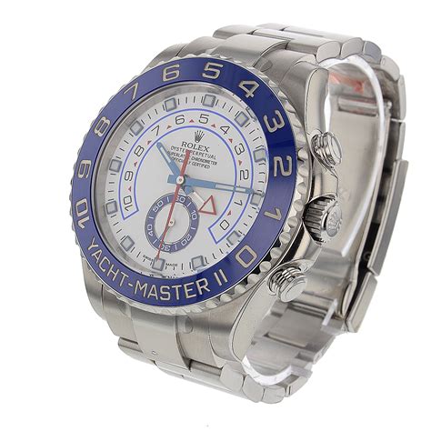 rolex yacht master ii white dial blue bezel stainless replica|rolex yacht master 16622 40mm.